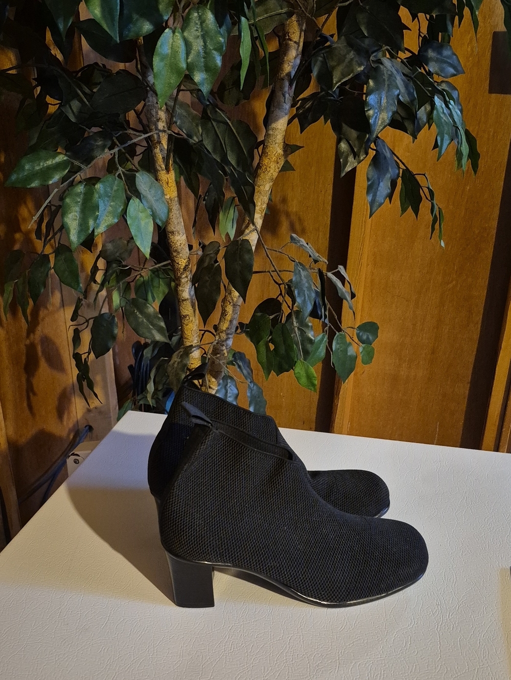 Classic Black Women's Ankle Booties with Block Heel